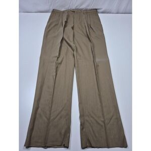 John Alexander Dress Pants Mens 40x36 Brown Wool Pleated Classic Unhemmed NWT